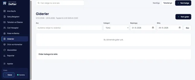 NextEge Defter — Web Tabanlı Ön Muhasebe Programı
