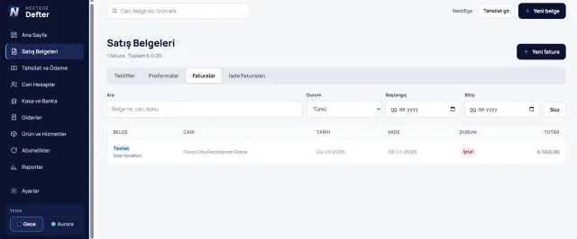 NextEge Defter — Web Tabanlı Ön Muhasebe Programı
