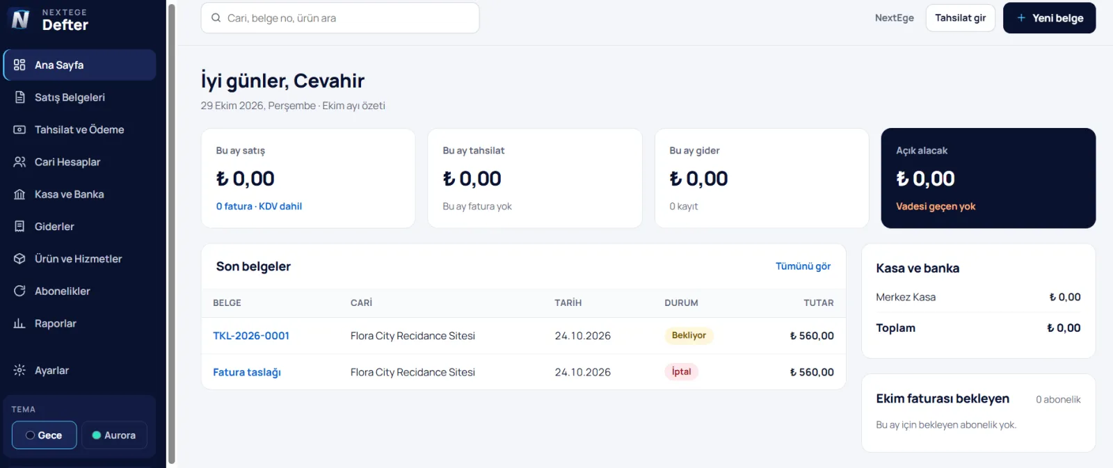NextEge Defter — Web Tabanlı Ön Muhasebe Programı