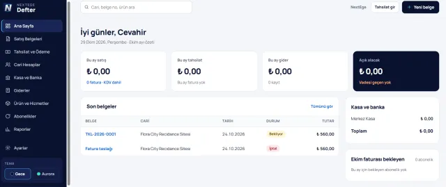 NextEge Defter — Web Tabanlı Ön Muhasebe Programı