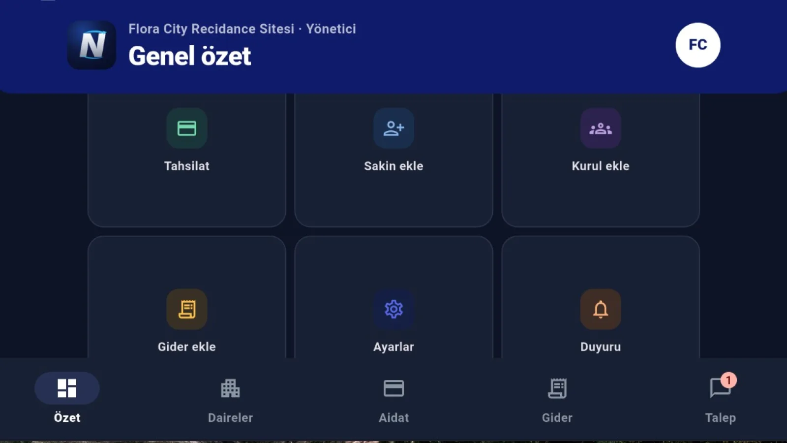 NextEge Site Yönetim Uygulaması